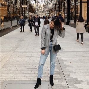 Plaid boyfriend blazer